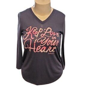 [Love This Life] Keep Love in Your Heart Long Sleeve V-neck - Size S